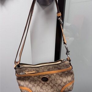 Coach Tan and Brown Crossbody Bag